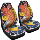 Japanese Koi And Flower Tattoo Print Universal Fit Car Seat Covers 102422