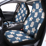 Japanese Lucky Cat And Sakura Print Universal Fit Car Seat Covers 102422