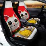 Japanese Lucky Cat Maneki Neko Print Universal Fit Car Seat Covers 102422