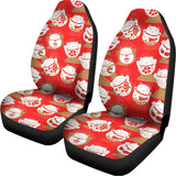 Japanese Lucky Cat Pattern Print Universal Fit Car Seat Covers 102422