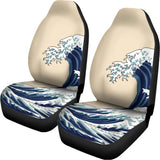 Japanese Ocean Wave Print Universal Fit Car Seat Covers 102422