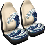 Japanese Ocean Wave Print Universal Fit Car Seat Covers 102422