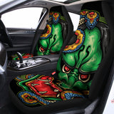 Japanese Oni Demon With Snake Print Universal Fit Car Seat Covers 102422