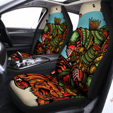 Japanese Samurai And Tiger Print Universal Fit Car Seat Covers 102422