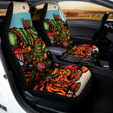 Japanese Samurai And Tiger Print Universal Fit Car Seat Covers 102422