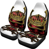 Japanese Samurai Helmet Print Universal Fit Car Seat Covers 102422
