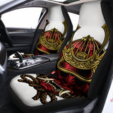 Japanese Samurai Helmet Print Universal Fit Car Seat Covers 102422