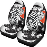 Japanese White Tiger Tattoo Print Universal Fit Car Seat Covers 102422