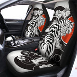 Japanese White Tiger Tattoo Print Universal Fit Car Seat Covers 102422