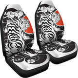 Japanese White Tiger Tattoo Print Universal Fit Car Seat Covers 102422