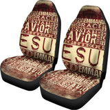 Jesus Religious Words Print Universal Fit Car Seat Covers 102422