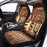 Jesus Religious Words Print Universal Fit Car Seat Covers 102422