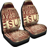 Jesus Religious Words Print Universal Fit Car Seat Covers 102422