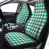 Jungle Green And White Houndstooth Print Universal Fit Car Seat Covers 102422