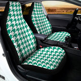 Jungle Green And White Houndstooth Print Universal Fit Car Seat Covers 102422