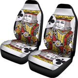 King Of Clubs Playing Card Print Universal Fit Car Seat Covers 102422