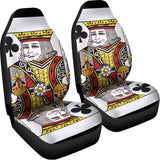 King Of Clubs Playing Card Print Universal Fit Car Seat Covers 102422