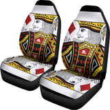 King Of Diamonds Playing Card Print Universal Fit Car Seat Covers 102422