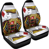 King Of Diamonds Playing Card Print Universal Fit Car Seat Covers 102422