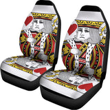 King Of Hearts Playing Card Print Universal Fit Car Seat Covers 102422