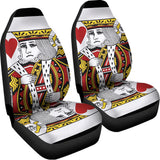 King Of Hearts Playing Card Print Universal Fit Car Seat Covers 102422