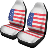 Knitted American Flag Print Universal Fit Car Seat Covers 102422