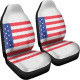 Knitted American Flag Print Universal Fit Car Seat Covers 102422
