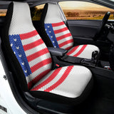 Knitted American Flag Print Universal Fit Car Seat Covers 102422
