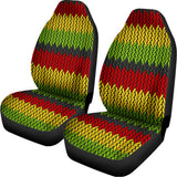 Knitted Style Reggae Pattern Print Universal Fit Car Seat Covers 102422