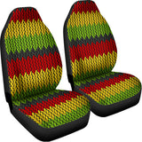 Knitted Style Reggae Pattern Print Universal Fit Car Seat Covers 102422