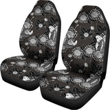 Koi Carp And Chrysanthemum Pattern Print Universal Fit Car Seat Covers 102422