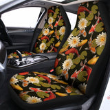 Koi Carp And Lotus Pattern Print Universal Fit Car Seat Covers 102422