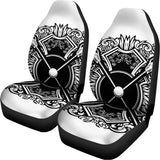 Lacrosse Sticks And Ornate Wing Print Universal Fit Car Seat Covers 102422