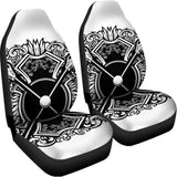 Lacrosse Sticks And Ornate Wing Print Universal Fit Car Seat Covers 102422