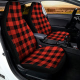 Lava Orange Buffalo Check Pattern Print Universal Fit Car Seat Covers 102422