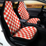 Lava Red And White Gingham Print Universal Fit Car Seat Covers 102422