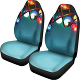 LED Christmas String Lights Print Universal Fit Car Seat Covers 102422