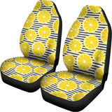Lemon Striped Pattern Print Universal Fit Car Seat Covers 102422