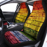 LGBT Pride Rainbow Brick Wall Print Universal Fit Car Seat Covers 102422