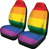 LGBT Pride Rainbow Flag Print Universal Fit Car Seat Covers 102422