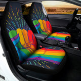 LGBT Pride Rainbow Hand Print Universal Fit Car Seat Covers 102422