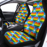 LGBT Pride Rainbow Heart Pattern Print Universal Fit Car Seat Covers 102422