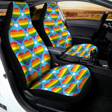LGBT Pride Rainbow Heart Pattern Print Universal Fit Car Seat Covers 102422