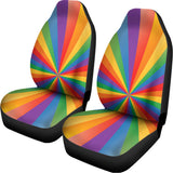 LGBT Pride Rainbow Rays Print Universal Fit Car Seat Covers 102422