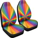 LGBT Pride Rainbow Rays Print Universal Fit Car Seat Covers 102422