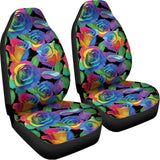 LGBT Pride Rainbow Roses Pattern Print Universal Fit Car Seat Covers 102422