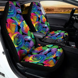 LGBT Pride Rainbow Roses Pattern Print Universal Fit Car Seat Covers 102422
