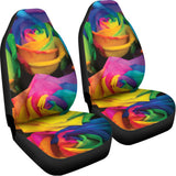 LGBT Pride Rainbow Roses Print Universal Fit Car Seat Covers 102422