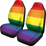 LGBT Pride Rainbow Striped Print Universal Fit Car Seat Covers 102422