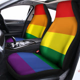 LGBT Pride Rainbow Striped Print Universal Fit Car Seat Covers 102422
